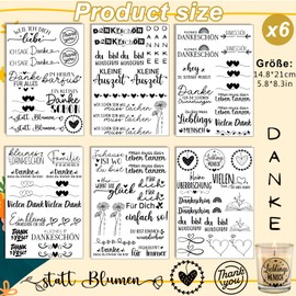 Rub on Sticker, 6 Sheets Rub on Foil, Transfer Stickers, Sayings Stickers for Furniture, Glass, Wood, Scrapbooking, DIY Crafts Decoration (Thank You)