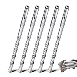 Set of 5 16x160mm SDS Plus Shank Concrete Drills, Hard Alloy Drill Heads, For Drilling Concrete, Cement, Stone, Brick