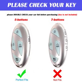 LORYVAN Key Fob Cover Fit for Hyundai with Diamond Heart Keychain for Women, Key Case Holder Compatible with Hyundai loniq 6 Grandeur GN7 KONA 2023 2024 Remote Key Protector, (5 Buttons-Pink)