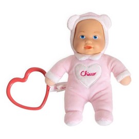 Chicco My First Doll Toy, Cuddly Doll with Heart-Shaped Ring, Easy to Grip, Soft and Lightweight, Machine Washable, 0 Months+, Light Pink