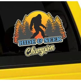 Coolie Junction Hide and Seek Champion Bigfoot Window or Bumper Sticker Decal 5 Inch