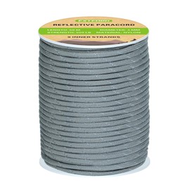 EXTEDRG Reflective Rope 50 Meters Reflective Paracord Rope 4mm for Garden Outdoors Camping Survival Cord (Light Gray)
