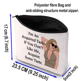 LEVLO RHONY Inspired Gift I'm an Acquired Taste Makeup Bag Real Housewives Gift (Acquired Taste)
