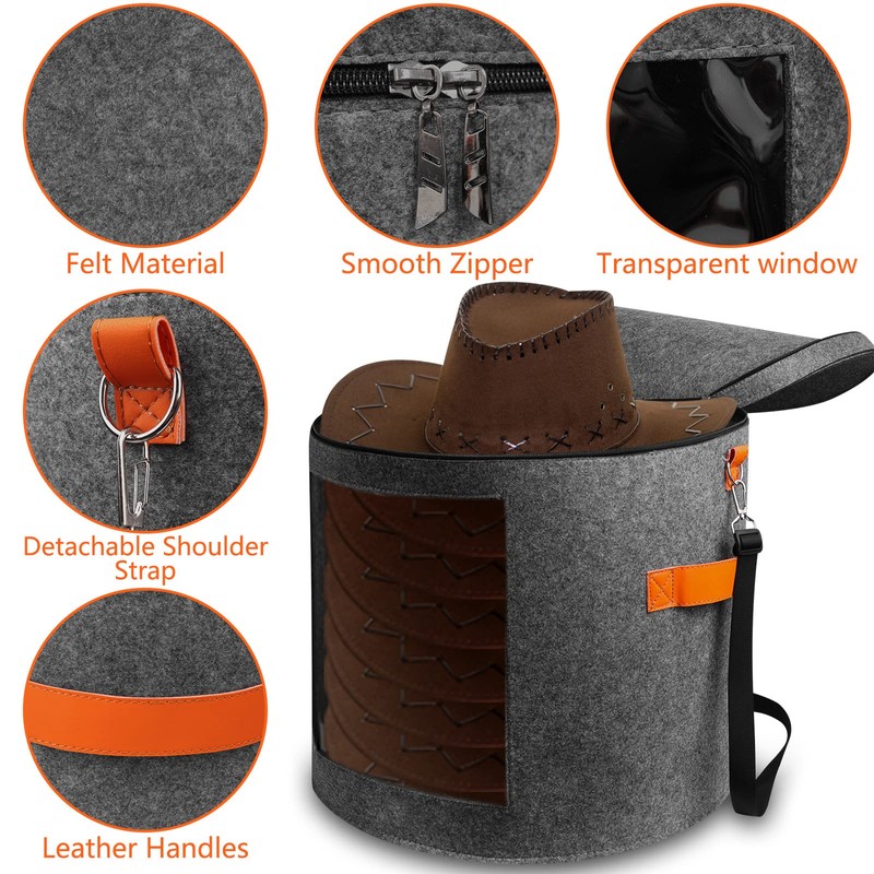 kushon Oversized Hat Storage Box for Women & Men，19" D