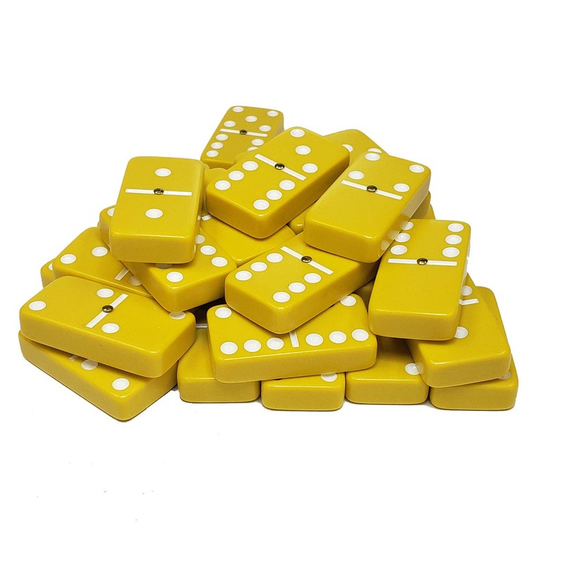 Marion Domino Double Six 6 Yellow with White Dots Jumbo
