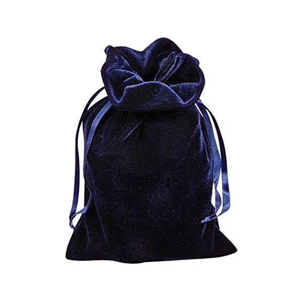 Navy Blue Velvet 6 X 9 Tarot Bag by Paper Mart