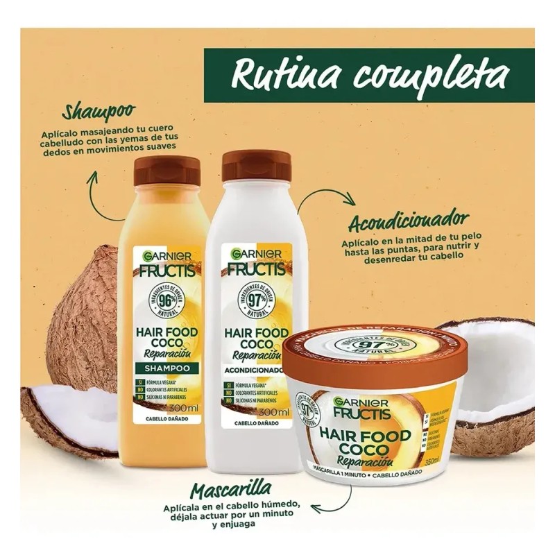 Kit x3 Fructis Hair Food Coco 950 ML Garnier