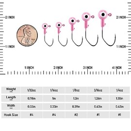 Dr.Fish 20 Pack Fishing Jig Heads, Sickle Hook Crappie Jigs Heads Round Ball Fishing Jigs for Bass Fishing Crappie Trout Hook Lure Live Bait Jigs Plastic Freshwater Panfish Bluegill Trout 1/8oz