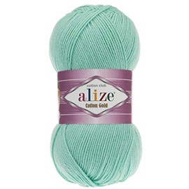 55% Cotton 45% Acrylic Alize Cotton Gold Yarn 1 Skein/Ball 100 gr 360 yds (15-Water Green)