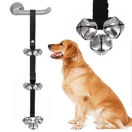 Dog Doorbell Dog Bells Toilet Training Puppy, Internal Training Doorbell - Length Adjustable Dog Door Bells (Black)