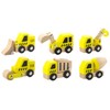 Viga 6 Wooden Construction Vehicles Set - Childrens Push Along