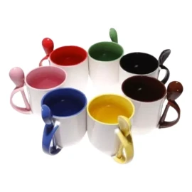 Imaq 10 Tazas Con Interior, Asa Y Cuchara De Color 11 Onzas