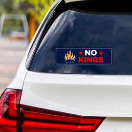 No Kings in America Vinyl Sticker, Resist Hate Decal, Anti-Trump, No Kings Liberty Sticker, Resist Fascism Car Bumper Sticker, 10" x 3"