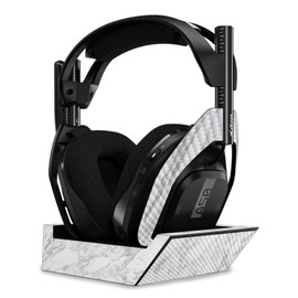 MightySkins Carbon Fiber Skin Compatible with Astro A50 Wireless Headphones + Base Station (Gen 4) - Frost Marble | Protective, Durable Textured Carbon Fiber Finish | Easy to Apply | Made in The USA