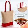 GeetuBerry Stylish Burlap Travel Tote Your Elegantly Handcrafted Beach Companion