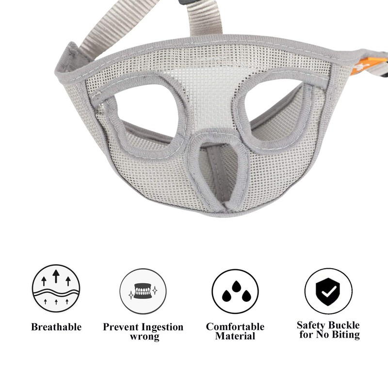Short Snout Dog Muzzle Mesh Mask-Stop Dog for Biting Barking