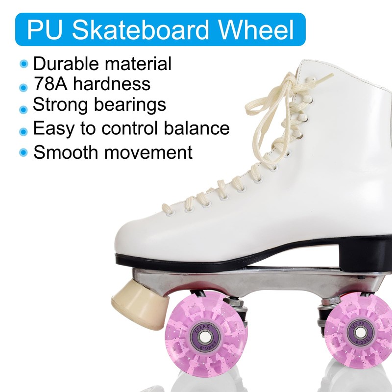 PATIKIL Roller Skate Wheels Set,8 Pack 58mm 82A Light Up
