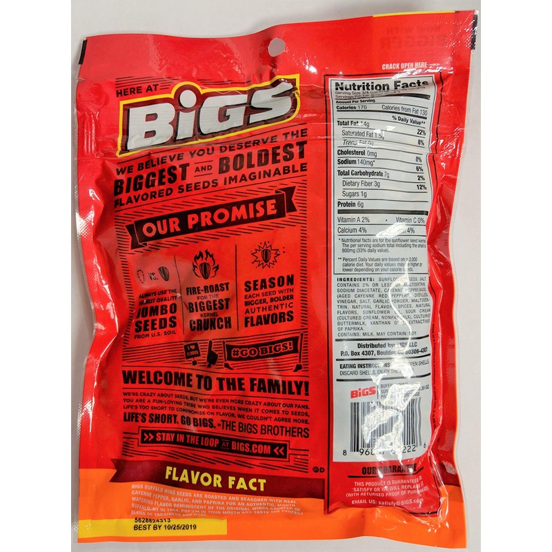 Bigs Bold and Tangy Buffalo Wing Flavored Sunflower Seeds