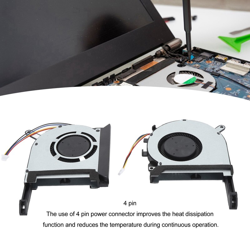 2pcs Laptop CPU GPU Cooling Fan 4 Pin Silent Efficient