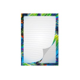 2 Motif Writing Pads Lined Paper for Children Gift Note Paper School Book Graffiti Street Art Colourful (1 Pad "Colourful" and 1 Pad "City" A5 with 25 Sheets each)