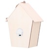 2Pcs Bird House with Warm Light Hollow Flowers Patterns Bird