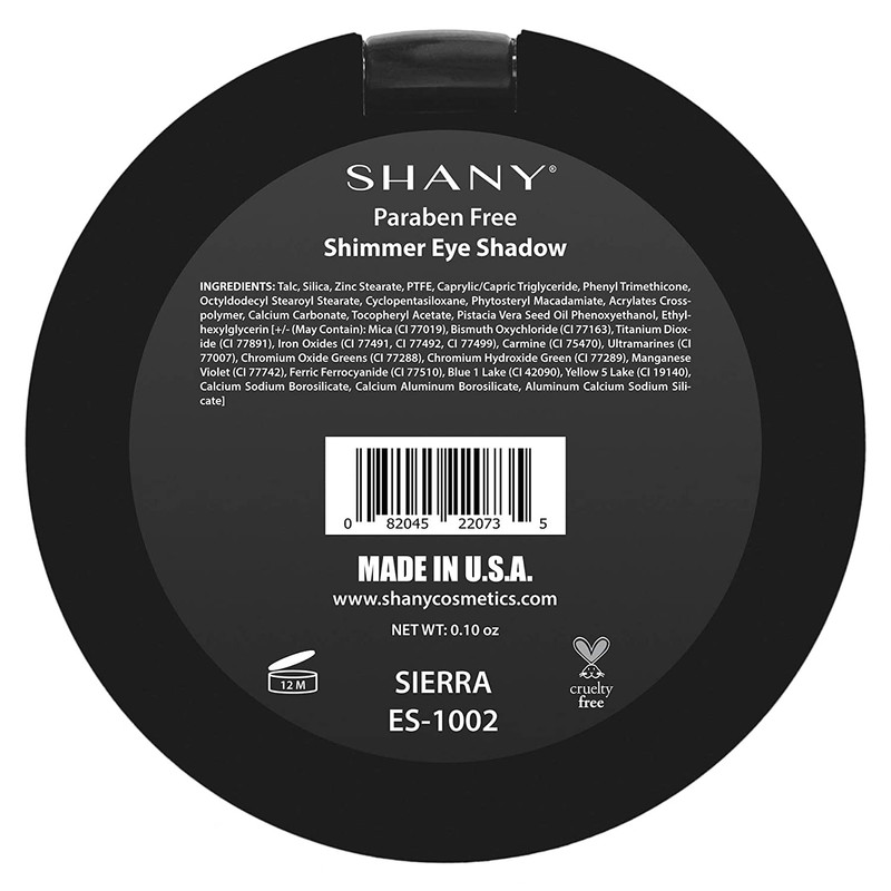 SHANY Paraben Free Silky Shimmer Eye Shadow - SIERRA