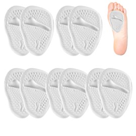 UILYNIU 5 Pairs Gel Insoles Women, Inserts Foot Gel Pads, Arch Support Pads, Insoles for High Heels, Reusable Ball of Foot Cushion, Metatarsal Pads Shoe Insoles High Heel Pads Foot Pads (Transparent)