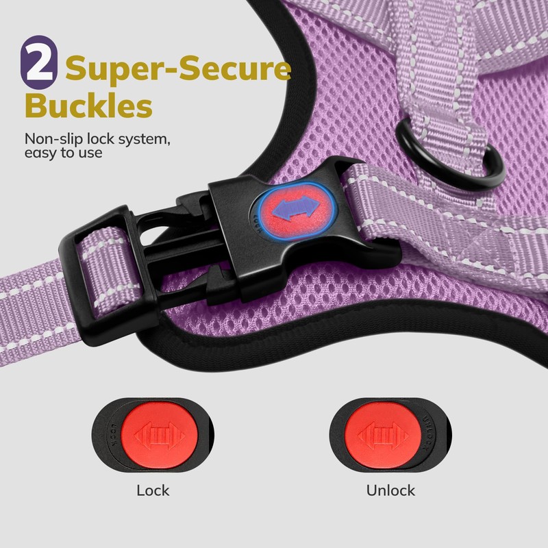 FAYOGOO Dog Harness, No Choke Front Clip Dog Reflective Harness,