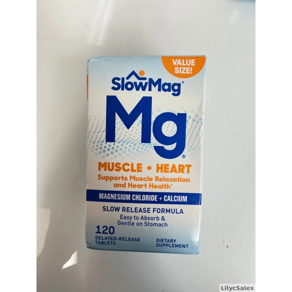 Unbranded SlowMag Mg Muscle + Heart Magnesium Chloride, Calcium 120