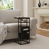 ZEXVIDA C Shaped End Table with Charging Station, 28"(H) 3-Tier
