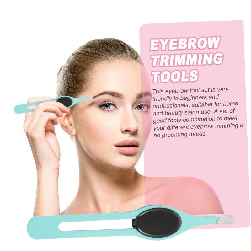 FOMIYES 3sets Quality Eyebrow Tweezers No Crease Hair Removal Kit