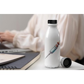 MAXIKIWI - Einwandige Wasserflasche mit Schraubverschluss, nicht isoliert, leichtes Aluminium, BPA-frei, auslaufsicher, Vintage-Pin-Up-Krankenschwester-Mädchen, 500 ml