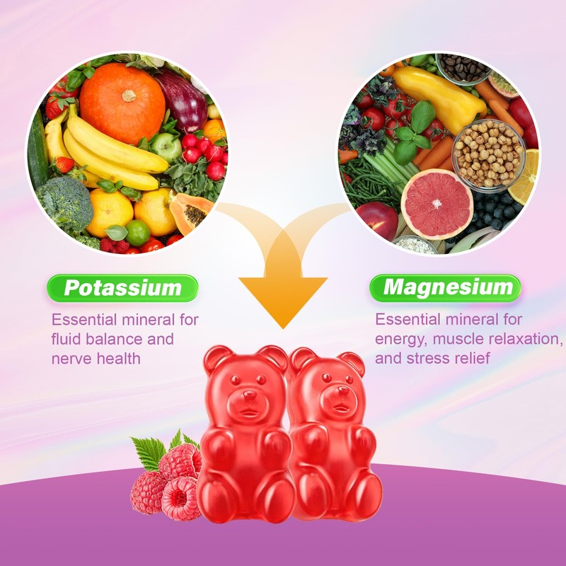 2 Pack Potassium Magnesium Gummies – Magnesium Glycinate & Potassium