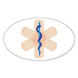 CafePress Caduceus Bandages Sticker Sticker (Oval 50 pk)