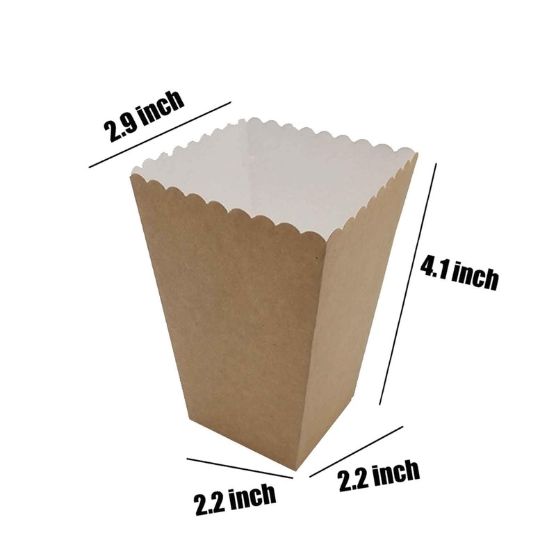 We Moment Zone 24pcs Kraft Popcorn Boxes Mini Paper Popcorn