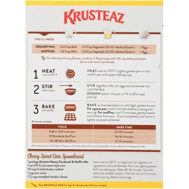 Krusteaz Honey Cornbread and Muffin Mix - No Artificial Colors, Flavors or Preservatives - 15 OZ (Pack of 3)