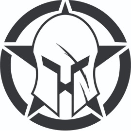 Helmet  Spartan Helmet Star  #3  Vinyl Decal Hood Graphic 24" X 24