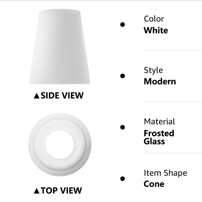 MIAOMEIO Fixture Replacement Frosted Glass Shade, E26 Base with 1-5/8"