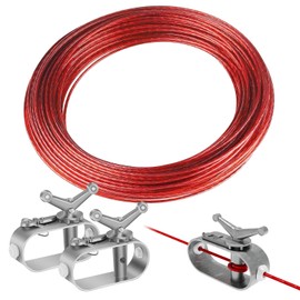 YdseozOA Wire Rope Tensioner with Steel Cable Coated, Wire Tension Rope for Pool Tarpaulins 2 mm Length 40 m with 2 Pieces Steel Cable Tensioners for Attaching Above Ground Pool Covers Winter