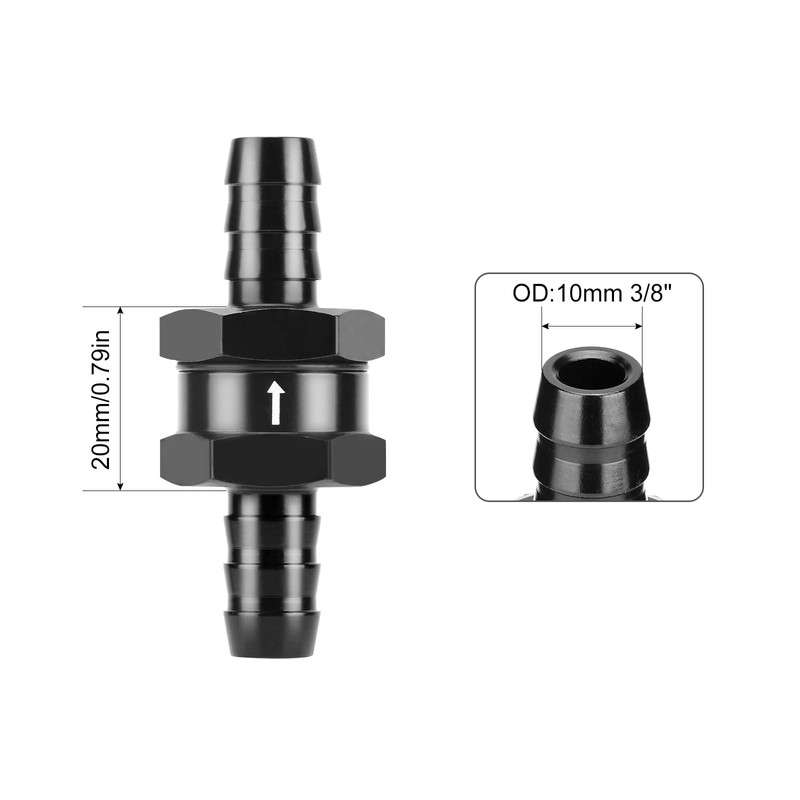Wrustvnabc 3/8" Fuel Check Valve One Way Inline Non Return