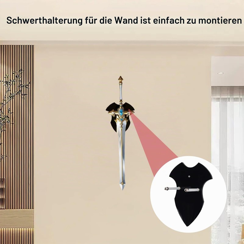 NIYATA Pack of 2 Sword Wall Mount Acrylic Black Sword