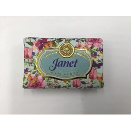 Janet - Gift Soap Bar For Her Birthday Rose Scent Mum Grandmother Cleanser Lather Present Girl