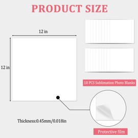 ToBeAce 20 Pcs Sublimation Metal Photo Blanks 12"x12", Aluminum Sublimation Sign Blanks, 0.45mm Thick Aluminum Sheet Blank for DIY, Frame, Gifts, Wall Art, Home Decor