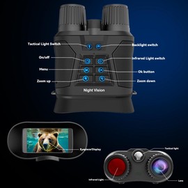 4k night vision binoculars , Full Color Night Vision Goggles,with Flashlight, 5000mAh Battery, Save Photos and Videos For Camping Hunting & Security