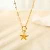 Gold Shell Starfish Necklace for Women Pearl Shell Necklace Layered