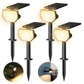 Lepro Solar Landscape Lighting for Outside Ip65, Outdoor Solar Landscape Lighting, Auto On/Off 43 LEDs for Landscape Garden Yard Pathway, 4 Pack (Warm White)