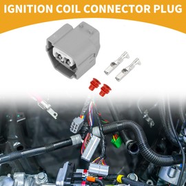 Partuto 2 Pin Ignition Coil Connector Plug - Car Female Wire Terminal Connector - for Hyundai Plastic Gray - 1 Set