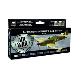 Vallejo "Model Air WWII RAF Desert" Acrylic Paint Kit for Air Brush - Assorted Colours (Pack of 8)