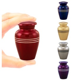 Immortal-Memories Serenity Keepsake Urn for Ashes - Miniature Urns - Mini Jar - Pet Urn -Token Urn with Velvet Bag (Red)