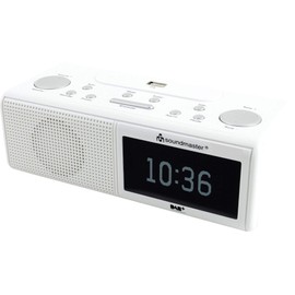 soundmaster UR8350WE Digital FM/DAB Clock Radio with Large LCD Display, Dimmer, Dual Alarms, Snooze and USB MP3 Playback